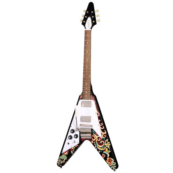 Epiphone-エレキギターJimi Hendrix "Love Drops" Flying V Ebony Lefty