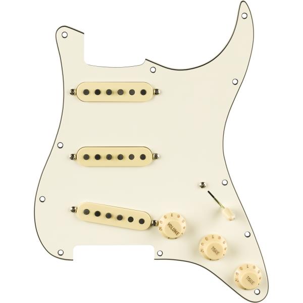 Fender-ピックガードPre-Wired Strat® Pickguard, Pure Vintage '65 w/RWRP Middle, Parchment 11 Hole PG