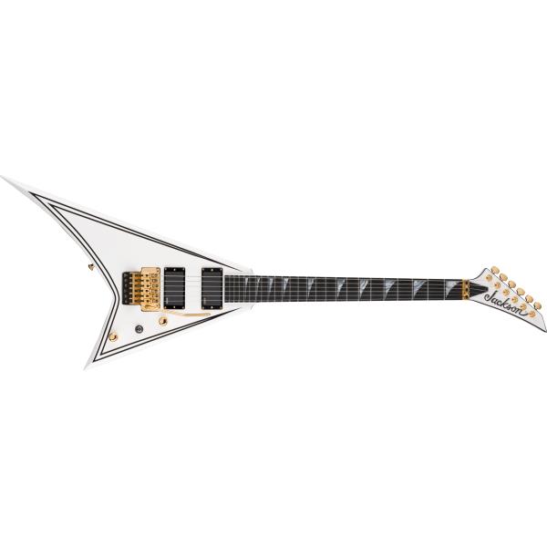 Jackson-エレキギターMJ Series Rhoads RR24MG, Ebony Fingerboard, White with Black Pinstripes