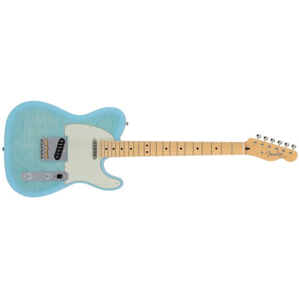 Fender-テレキャスター2024 Collection Made in Japan Hybrid II Telecaster®, Maple Fingerboard, Flame Celeste Blue