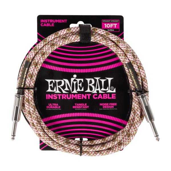 ERNIE BALL-楽器用ケーブルP06426 Braided Instrument Cable 10' SS Emerald Argyle