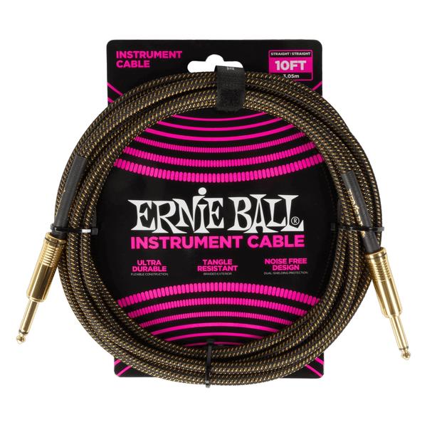 ERNIE BALL-楽器用ケーブルP06428 Braided Instrument Cable 10' SS Pay Dirt