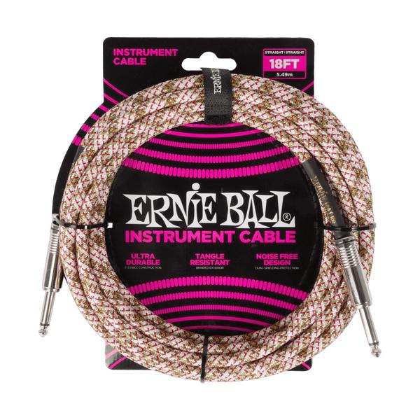 ERNIE BALL-楽器用ケーブルP06430 Braided Instrument Cable 18' SS Emerald Argyle