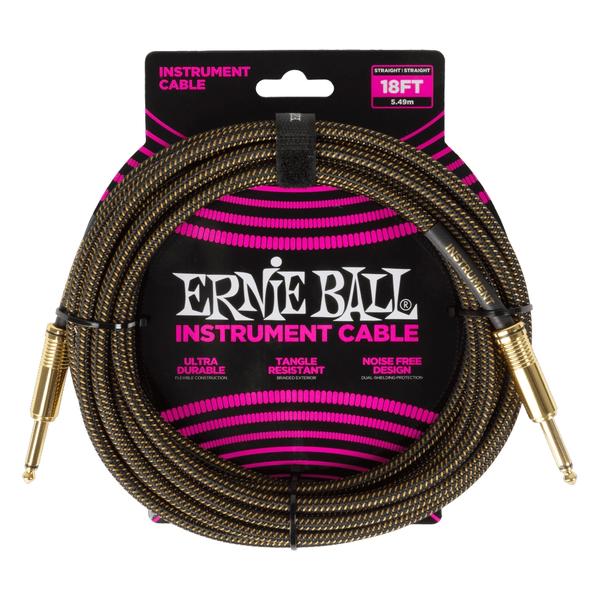 ERNIE BALL-楽器用ケーブルP06432 Braided Instrument Cable 18' SS Pay Dirt