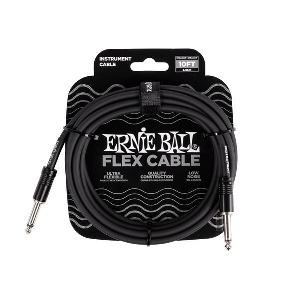 ERNIE BALL-楽器用ケーブルEB 6434 Flex Cable 10' SS Black