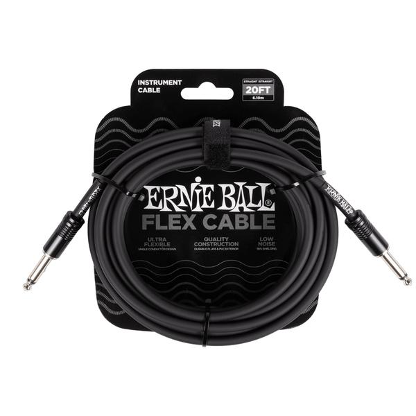 ERNIE BALL-楽器用ケーブルEB 6435 Flex Cable 20' SS Black