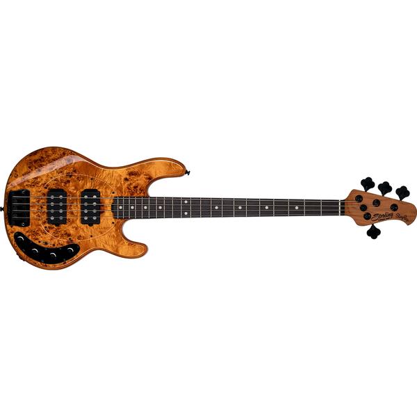 Sterling By MUSIC MAN-エレキベースRay34 HH Poplar Burl Amber RAY34HHPB-AM-R2