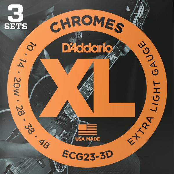 D'Addario-エレキギターフラットワウンド弦3セットパックECG23-3D Flatwound Extra Light 10-48 3Sets