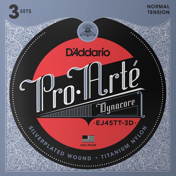 D'Addario-クラシックギター弦3セットパックEJ45TT-3D Normal 28-44 3Sets