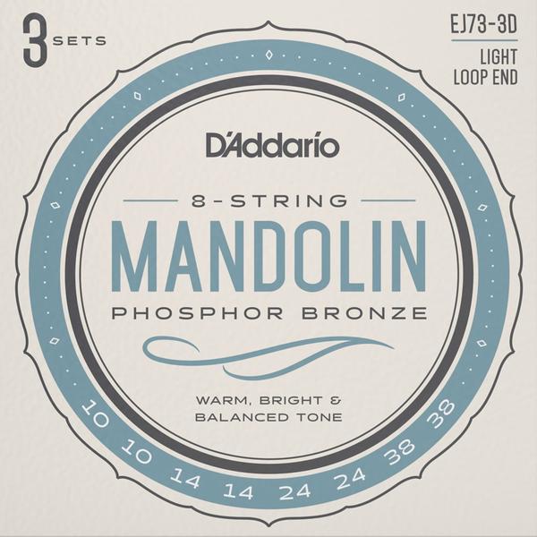 D'Addario-マンドリン弦3セットパックEJ73-3D Light 10-38 3Sets