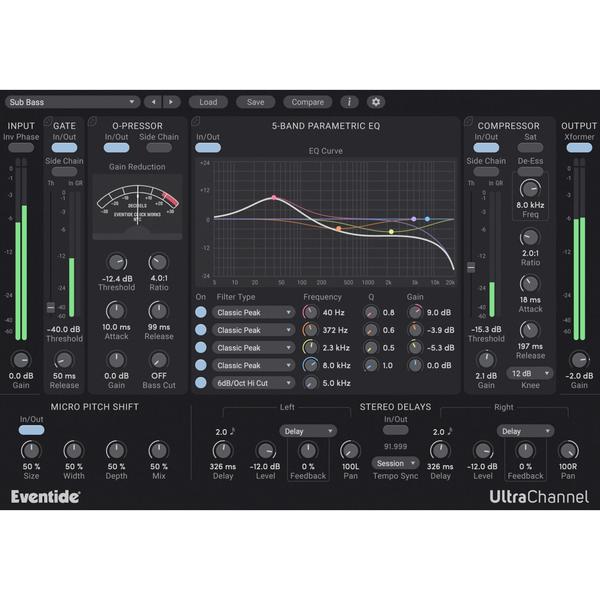 EVENTIDE-64-BIT CHANNEL STRIP WITH MICRO PITCH AND STEREO DELAYUltraChannel