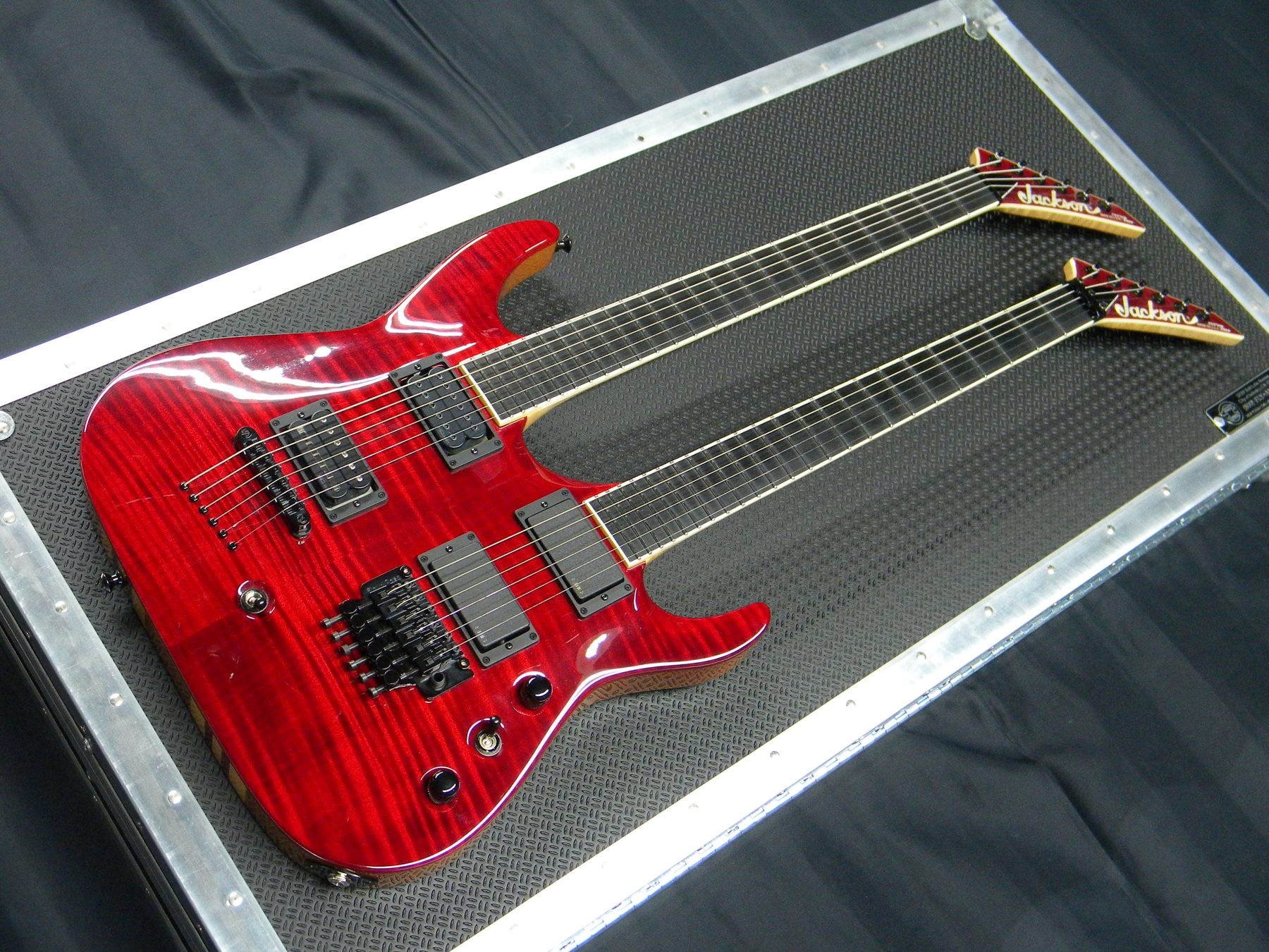 Jackson USA Custom Shop ダブルネックエレキギター2011 NAMM Dinky Double Neck  Baritone-Standard Transparent Cabernet中古品()売却済みです。あしからずご了承ください。 | MUSIC  PLANT WEBSHOP