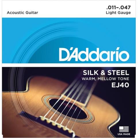 D'Addario-アコースティックギター弦EJ40 Silverplated 11-47