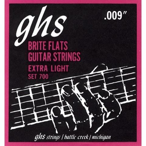 GHS-フラットワウンドエレキギター弦700 Flatwound Extra Light 09-42