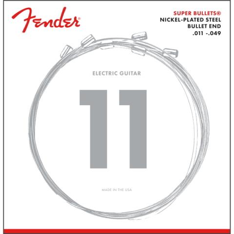 Fender-エレキギター弦Super Bullet Strings, Nickel Plated Steel, Bullet End, 3250M Gauges .011-.049, (6)