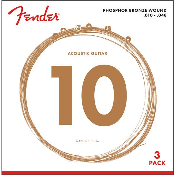 Fender-PHOSPHOR BRONZE ACOUSTIC GUITAR STRINGS60XL 3-Pack