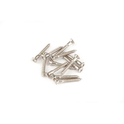 Fender-ネジPure Vintage Strap Button Mounting Screws, Nickel (12)