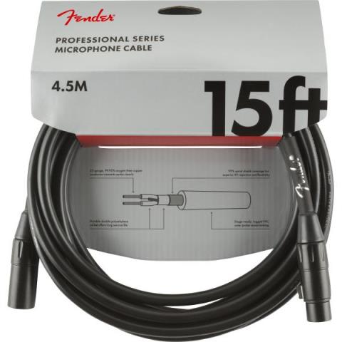 Fender-マイクケーブルProfessional Series Microphone Cable, 15', Black