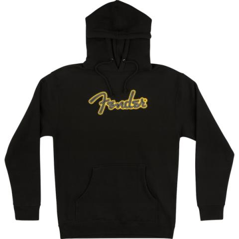 Fender-パーカーFender Yellow Stitch Logo Hoodie, Black, S