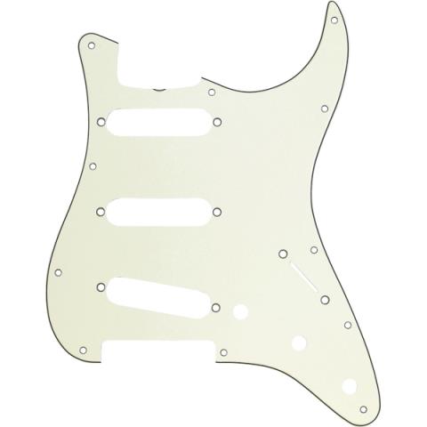 Fender-ピックガードPickguard, Stratocaster S/S/S, 11-Hole Vintage Mount (with Truss Rod Notch), Mint Green, 3-Ply