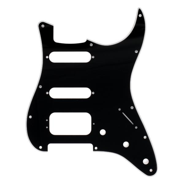 Fender-ピックガードPickguard, Stratocaster H/S/S, 11-Hole Mount (3-Screw Mount HB), 3-Ply, Black