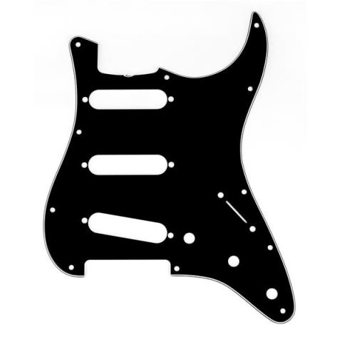 Pickguard, Stratocaster S/S/S (with Truss Rod Notch), 11-Hole Vintage Mount, Black, 3-Plyサムネイル