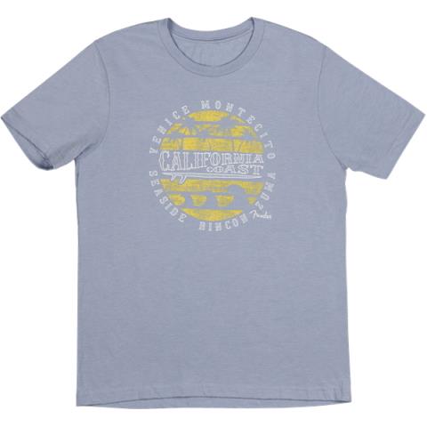 Fender Cali Coastal Yellow Waves Men's Tee, Blue, Sサムネイル