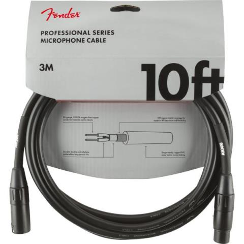 Fender-Professional Series Microphone Cable, 10', Black