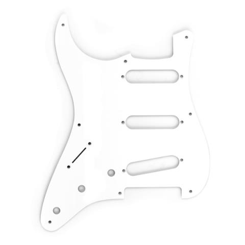 Pickguard, Stratocaster S/S/S (Left-Hand), 8-Hole Mount, White, 1-Plyサムネイル