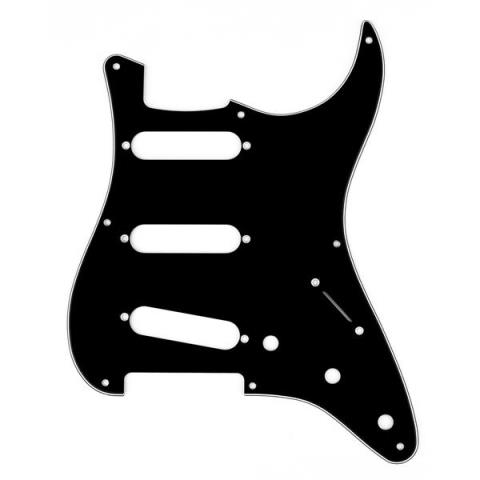 Fender-ピックガードPickguard, Stratocaster S/S/S, 8-Hole Mount, Black, 3-Ply