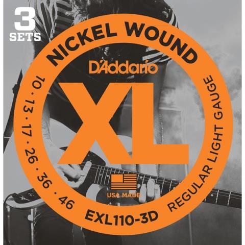 D'Addario-エレキギター用弦 3パックセットEXL110-3DBP Bonus Pack Regular Light 10-46