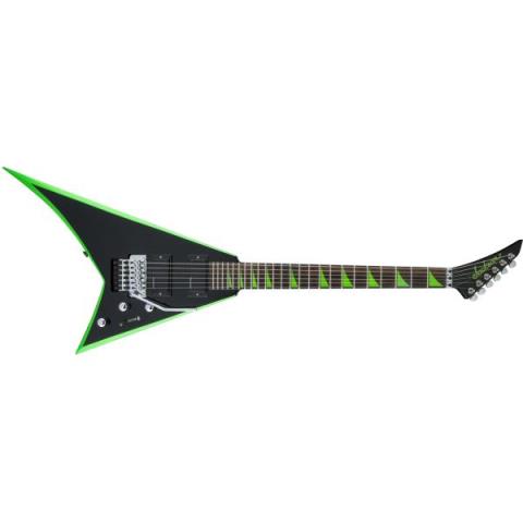 Jackson-エレキギターX Series Rhoads RRX24, Laurel Fingerboard, Black with Neon Green Bevels