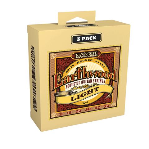 ERNIE BALL-アコギ弦3パックセット3004 Earthwood Light 80/20 11-52 3Pack