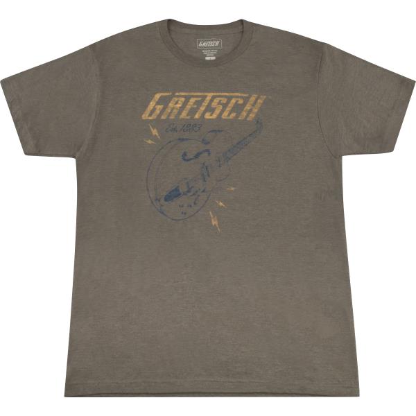 GRETSCH-TシャツGretsch® Lightning Bolt T-Shirt, Brown, S