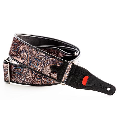 Right On! STRAPS-ギター用ストラップT-PAISLEY VELVET Brown