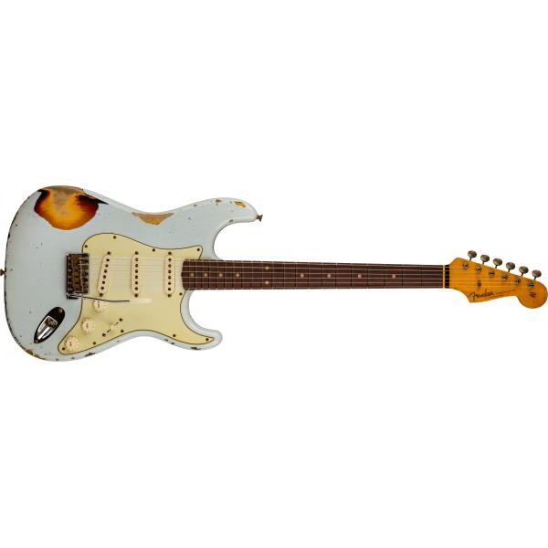 '61 Strat® Heavy Relic®, Rosewood Fingerboard, Super Faded Aged Sonic Blue over 3-Color Sunburstサムネイル