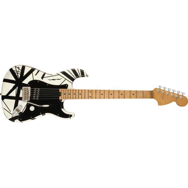 EVH-エレキギターStriped Series '78 Eruption, Maple Fingerboard, White with Black Stripes Relic