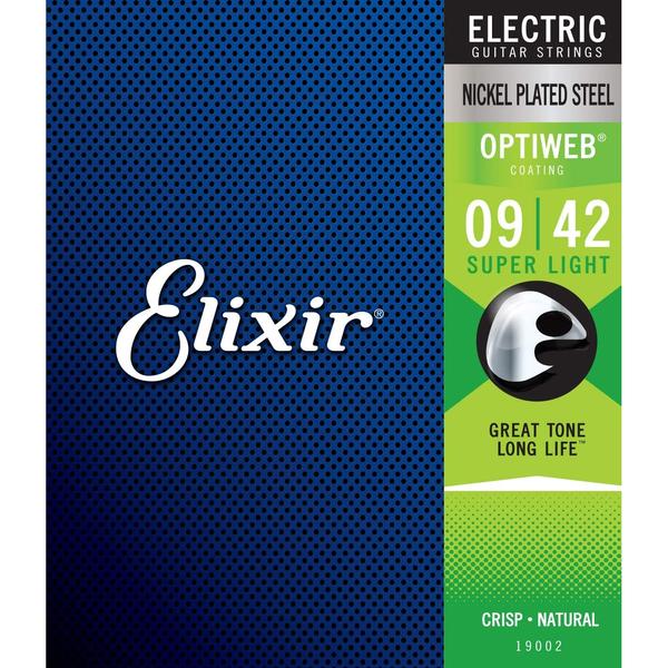 Elixir-エレキギター用弦3パックセット16550 Super Light 09-42 OPTIWEB 3Bonus Pack (19002)