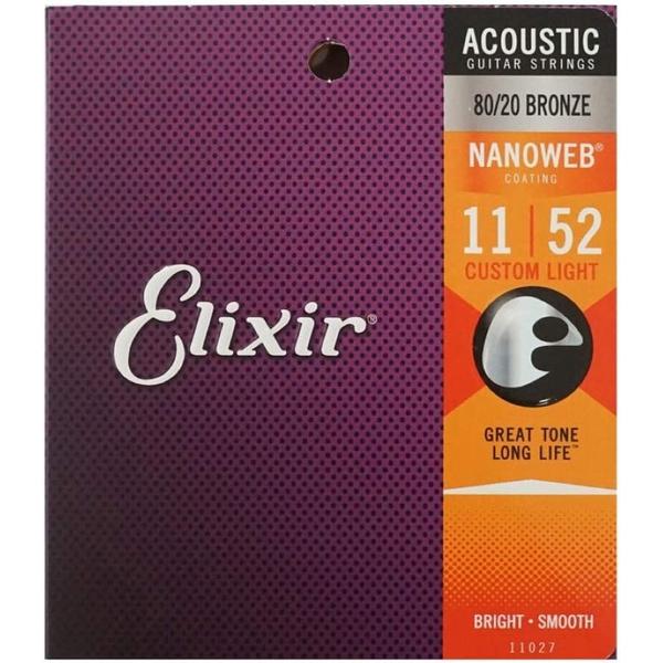 Elixir-アコースティックギターブロンズ弦3パックセット16538 Custom Light 11-52 3Bonus Pack (11027)