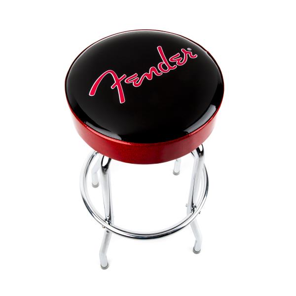 Fender™ Red Sparkle Logo Barstool, Black/Red Sparkle 30"サムネイル