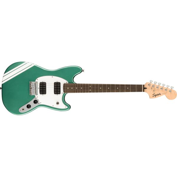 FSR Bullet® Competition Mustang® HH, Laurel Fingerboard, White Pickguard, Sherwood Green with Olympic White Stripesサムネイル